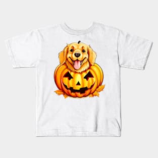 Halloween Golden Retriever Dog #5 Kids T-Shirt